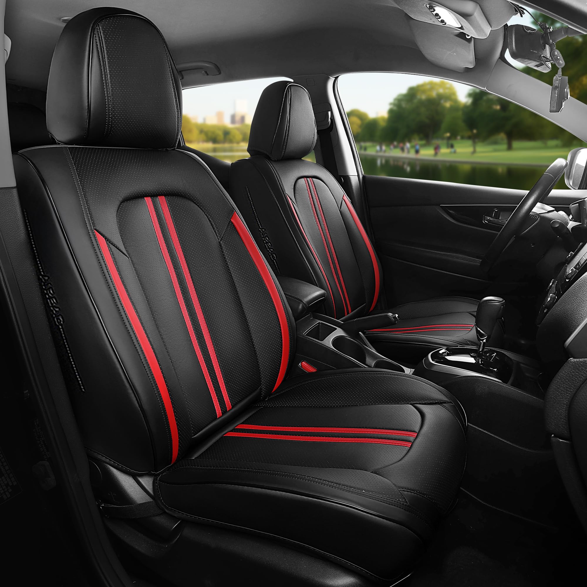 FREESOO Leather Car Seat Covers Full Set