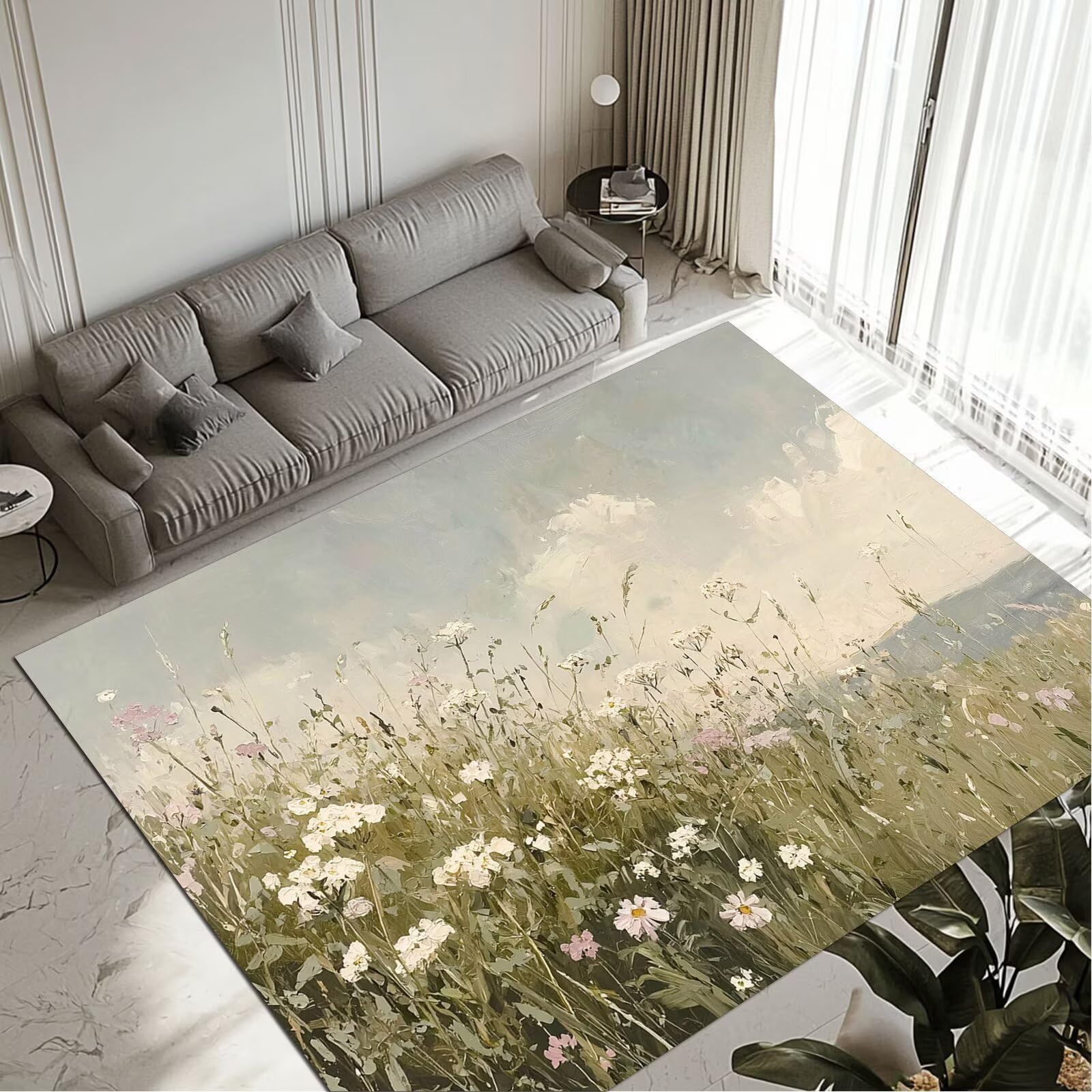 Tapis antidérapant Flowers 60x90cm pour sécuriser l'entrée et la cuisine