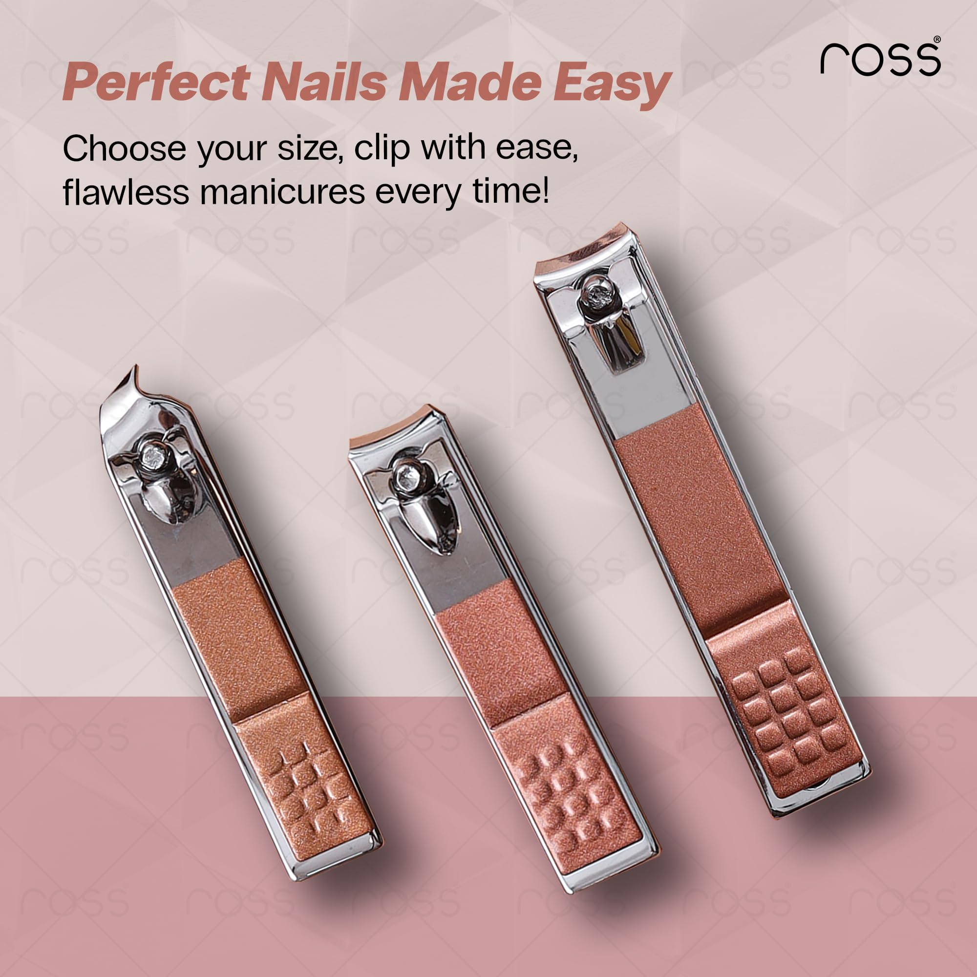 Ross Manicure & Pedicure Kit – Professional Stainless Steel Grooming Set with Nail Clippers, Cuticle Trimmer, Scissors & Tweezers – Travel-Ready Care Kit for Men & Women (18-in-1 Pink) 1