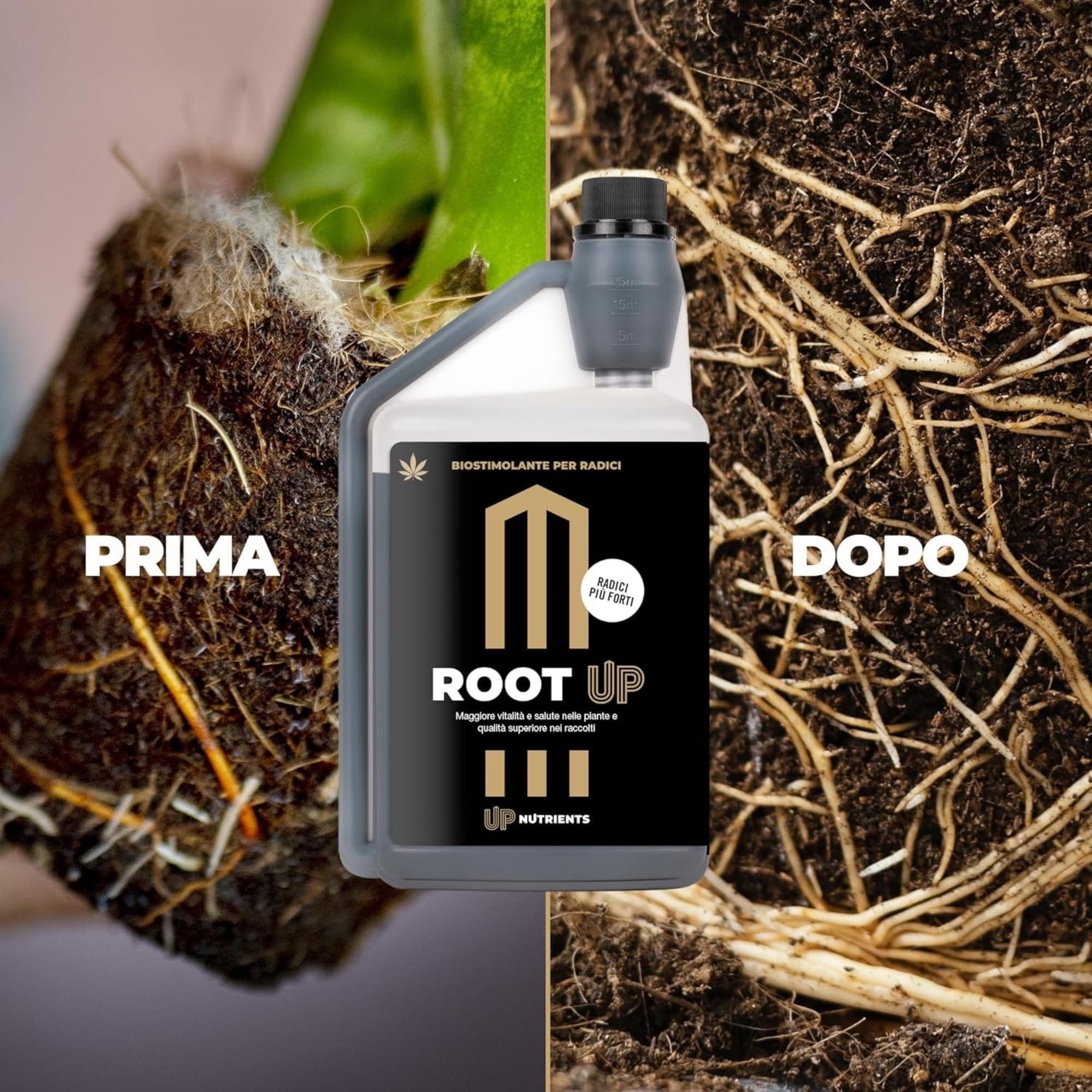 UP NUTRIENTS ROOT UP 250 ml - Fertilizzante organico al 100% vegetale, favorisce radici forti, grandi e robuste per piante, coltivazioni e talee