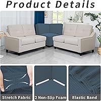 Vista 381 de Easy-Going - Funda elástica para sofá, 1 pieza, protector de muebles, suave, con parte inferior elástica, para niños, tela de jacquard de poliéster