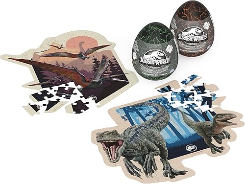 Miniatura 3 de Spin Master Games, Jurassic World - Rompecabezas misterioso, paquete de 2, 46 piezas cada uno, rompecabezas para niños, actividades en interiores,