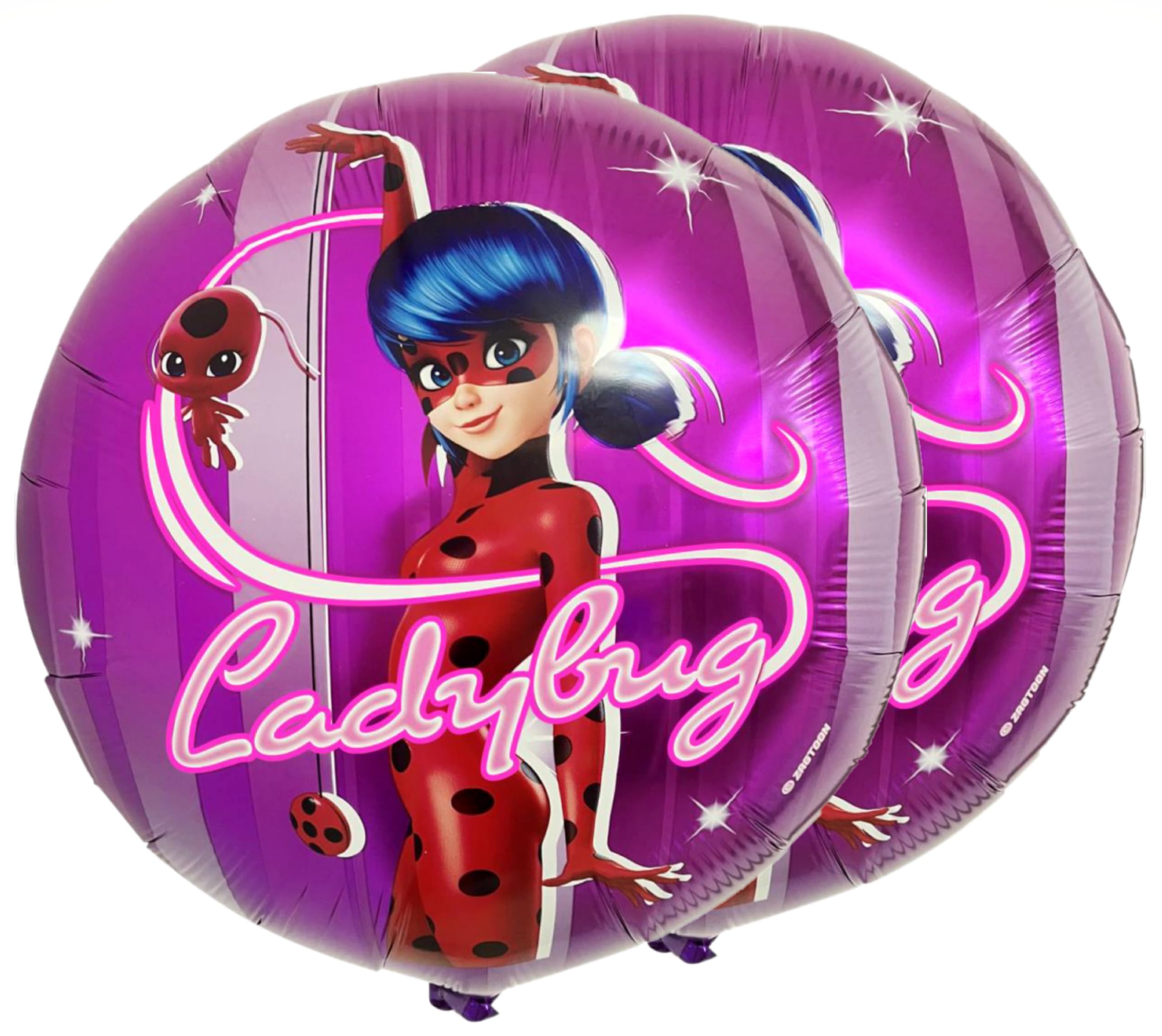 2 Pack Miraculous Ladybug 20" Large Birthday Helium Foil Balloons | Colorful Design for Miraculous Ladybug Party Supplies and Decorations by Vision