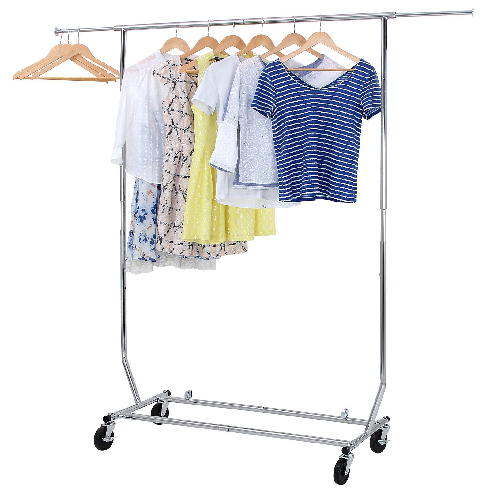Buy SONGMICS Rolling Garment Rack Collapsible HeavyDuty Clothing