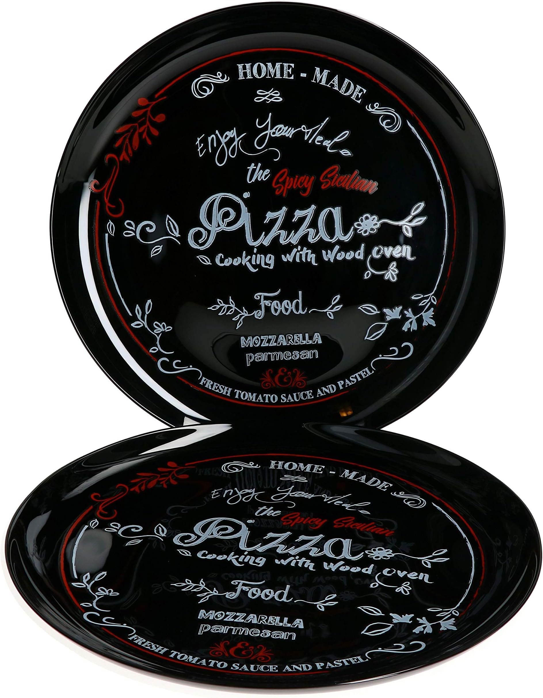 MamboCat Lot De 6 Assiettes à Pizza Napoli Green I 32 Cm