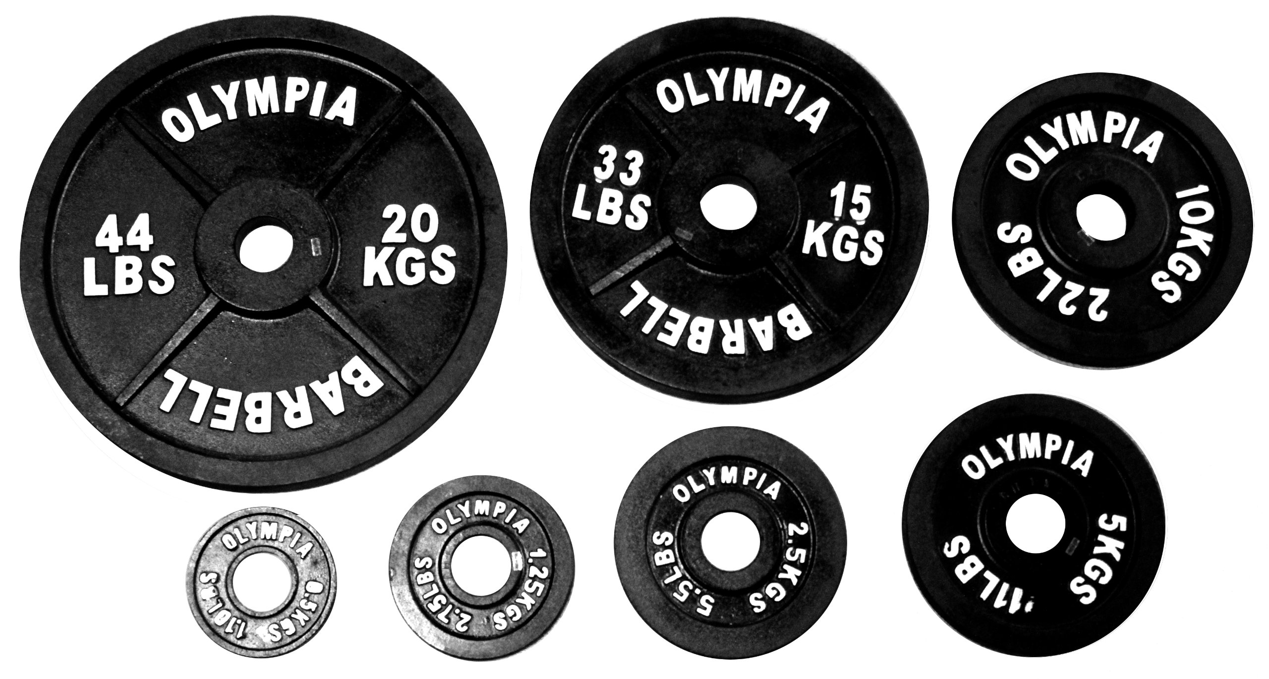 Ader Black Olympic Plate 1.25, 2.5, 5, 10 Lbs 4 Pairs (Total 37.5lbs)