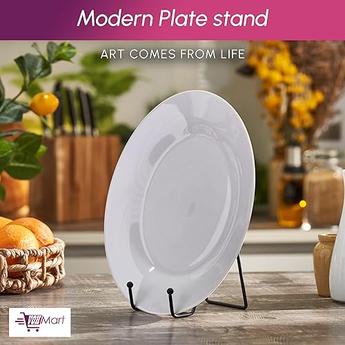 Miniatura 4 de Soportes de placa para exhibición, paquete de 4 unidades, metal negro, soporte para libros y soporte para libros para mesa, estantes, soporte de