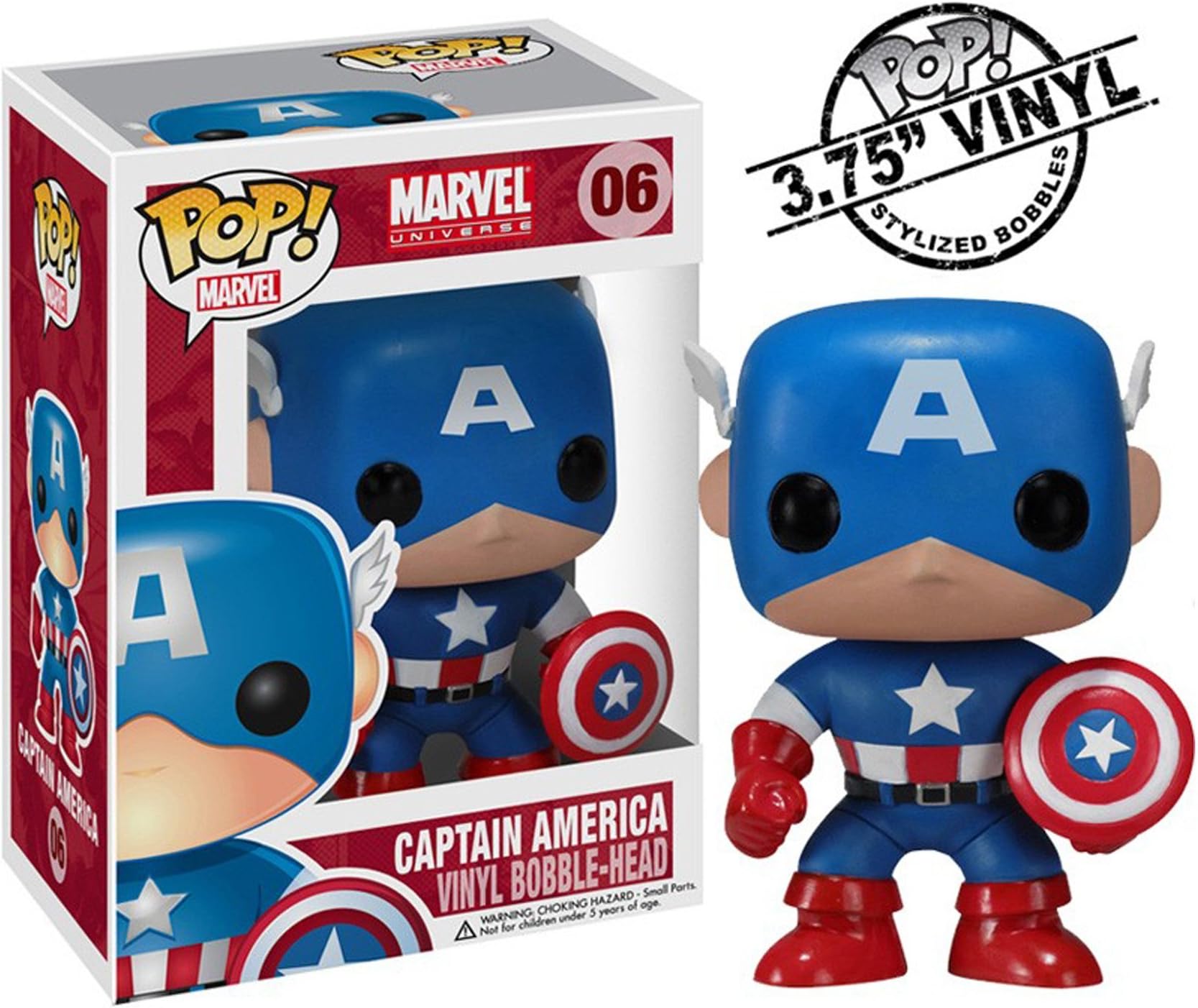 Marvel Captain America Pop Vinyl Figure,Multi,3.75 inches