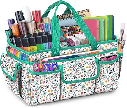 FINPAC Craft Storage Tote Bag with Pockets, Scrapbooking Carrying Case
