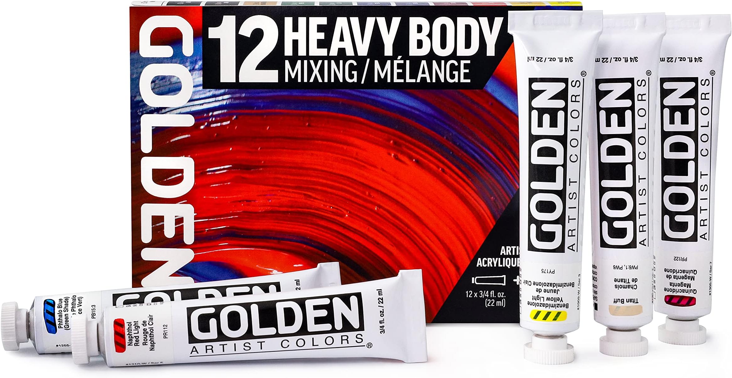 Golden Artist Colors, Heavy Body Acrylics, 12-color Mixing Set
