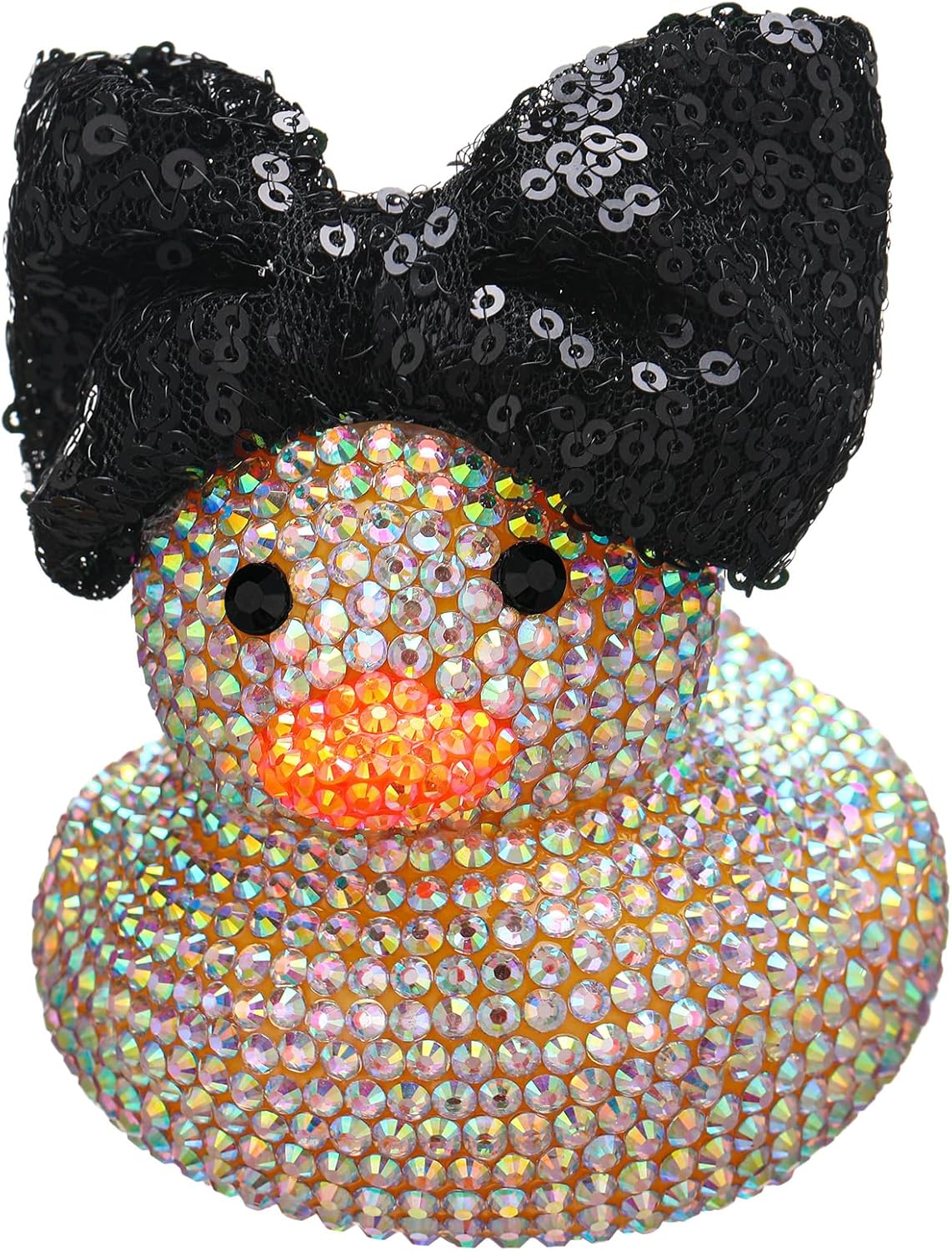 Sotiff Cheerleader Gifts Ideas Rhinestone Crystal Rubber Ducks You've Been Cheer Ducked Cheer Team Inspirational Gift Accessories for Women Teammate(Black)