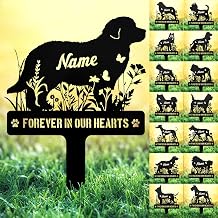 Custom Metal Dog Breed Memorial Stake Personalized Pet Grave Marker Tombstone, Outdoor Garden Sign, Dog Remembrance Plaque, Sympathy Sign Decor for Graveside or Yard, Pet Loss Gifts