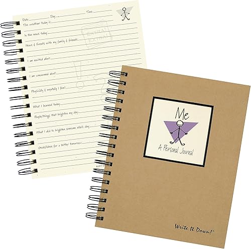 Write it Down series by Journals Unlimited, Guided Journal, Me, A Personal Journal, tamaño completo 7.5 x 9 pulgadas, tapa dura de papel kraft,