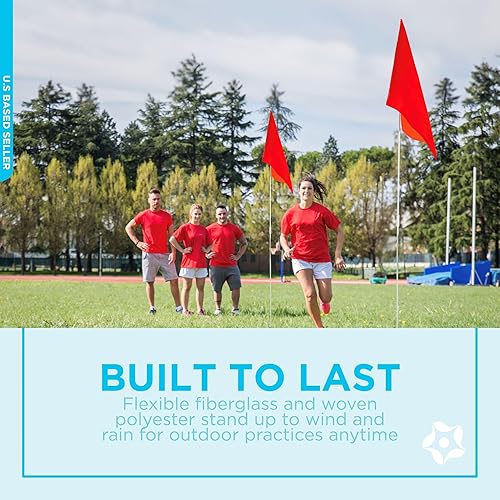 Miniatura 5 de Get Out Banderas de esquina para campo de fútbol paquete de 4 banderas de fútbol y postes de fútbol equipo de fútbol para entrenamiento