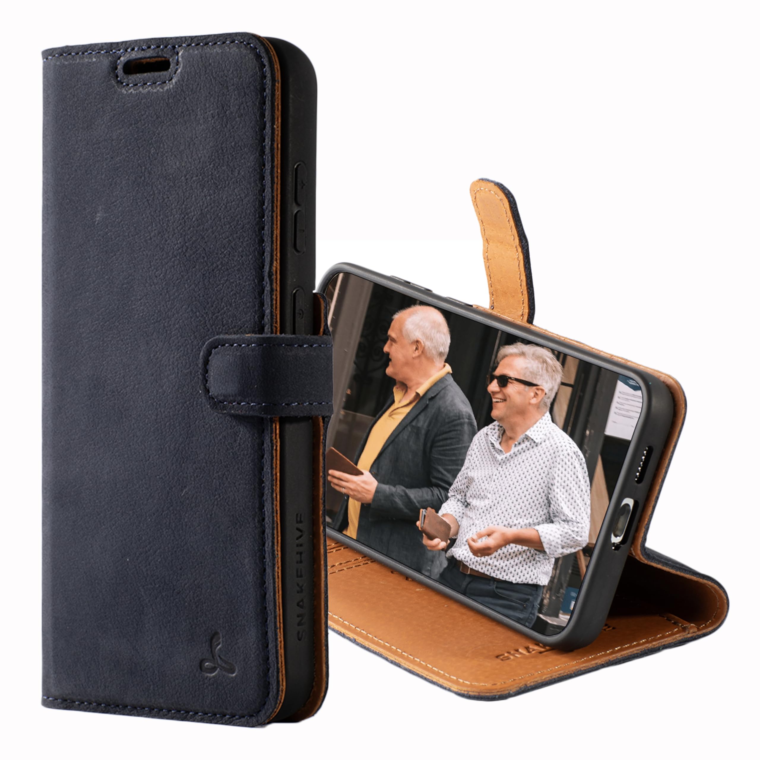 Snakehive Leather Wallet for Samsung Galaxy S24 Plus 5G - Real Leather Wallet Phone Case - Genuine Leather with Viewing Stand and 3 Card Holder - Flip