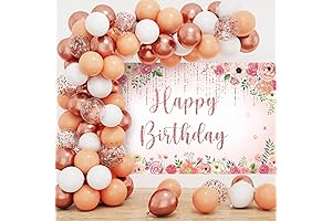 Decoraciónes de 70 Globos Rosado y Blanco para Fiestas de Cumpleaños