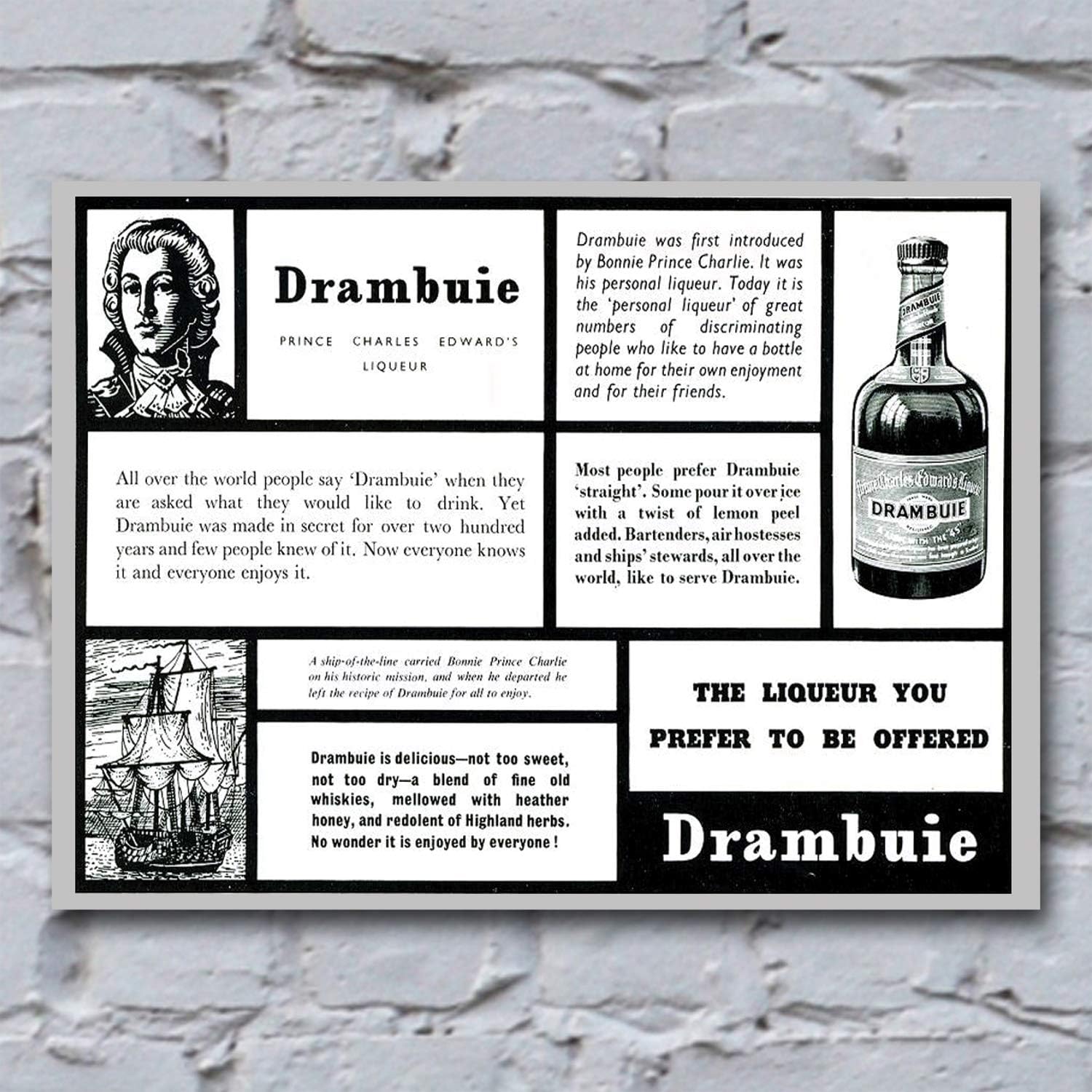 Пару постеров старой рекламы алкоголя. Ликер Drambuie. Пару постеров старой рекламы алкоголя. Ликер Drambuie. История,Алкоголь,Ликеры,Реклама