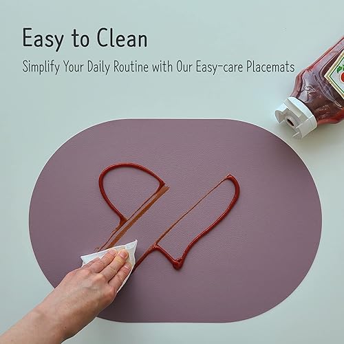 Miniatura 4 de Juego de 4 manteles individuales de silicona, resistentes al calor, lavables y lavables, antideslizantes, impermeables, modernos, ovalados, de 16.9