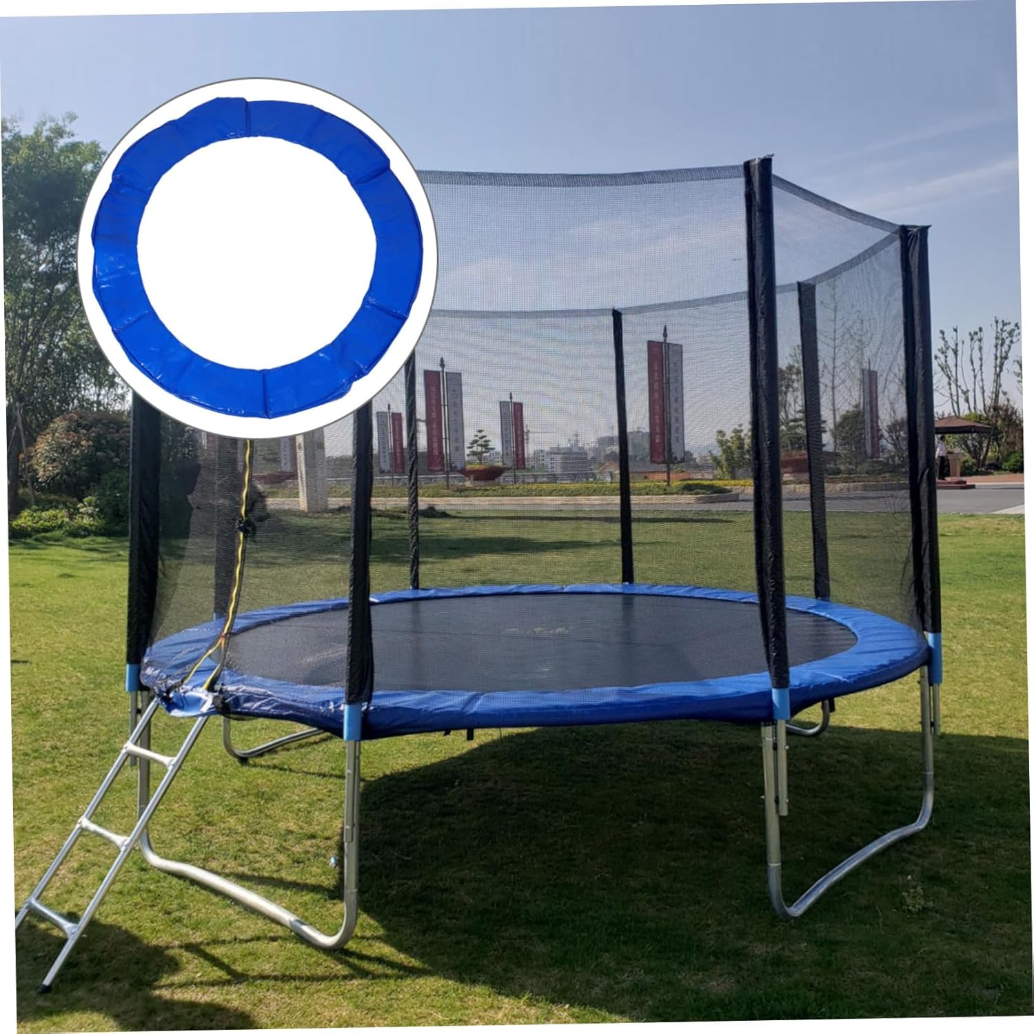 BESTonZON Round Trampoline Pad Replacement Tear Resistant Safety Mat Padding for Extra Protection Against Injuries Durable Spring Cover for All Weather