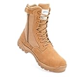 Men's Military Tactical Work Boots with Side Zipper, Puncture Resistant, Desert Combat, Army Jungle, 8 Inch Lightweight Hiking Boots