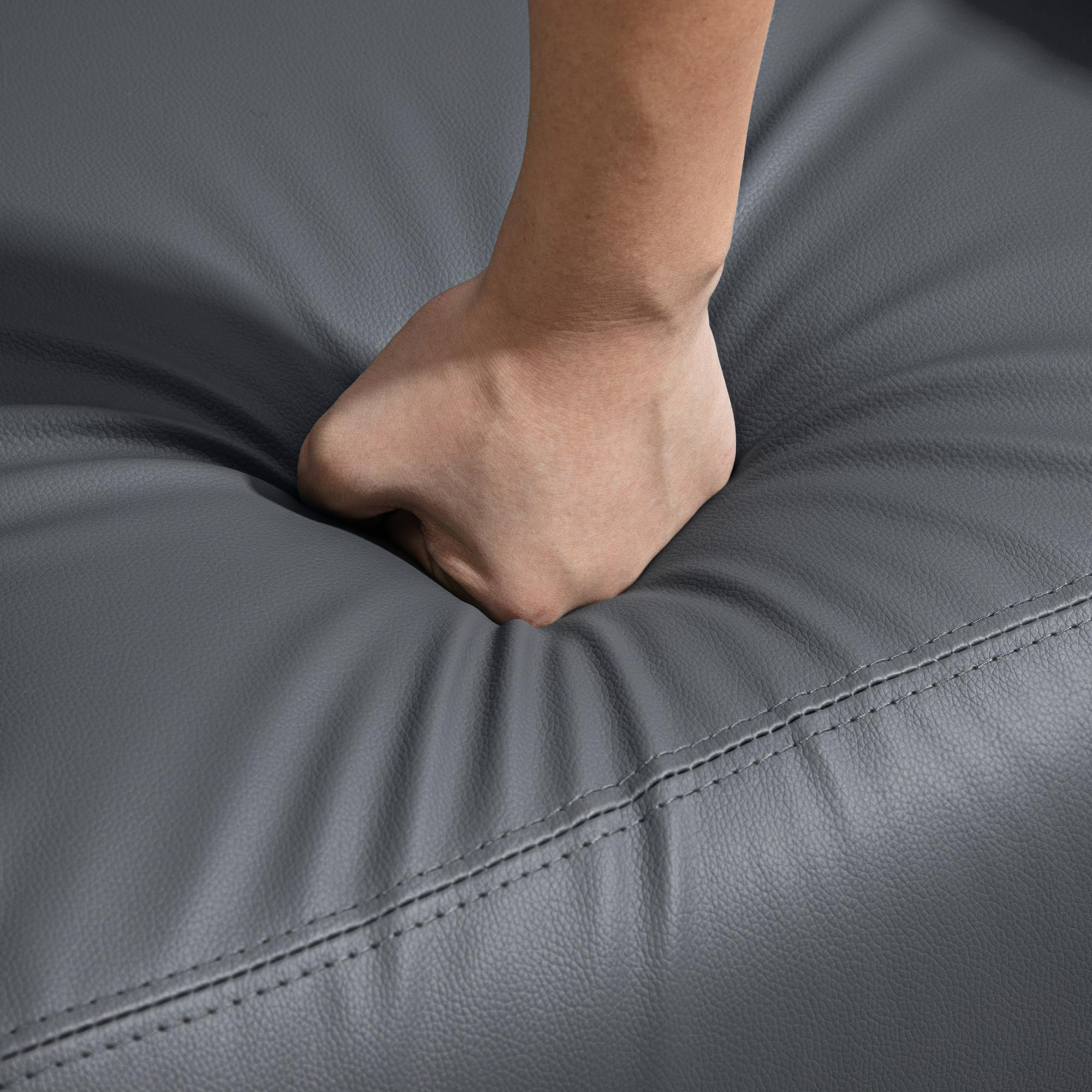 HOMCOM Fauteuil de Relaxation et Massage avec Inclinaison Manuelle Dossier Repose-Pied réglable revêtement synthétique Gris