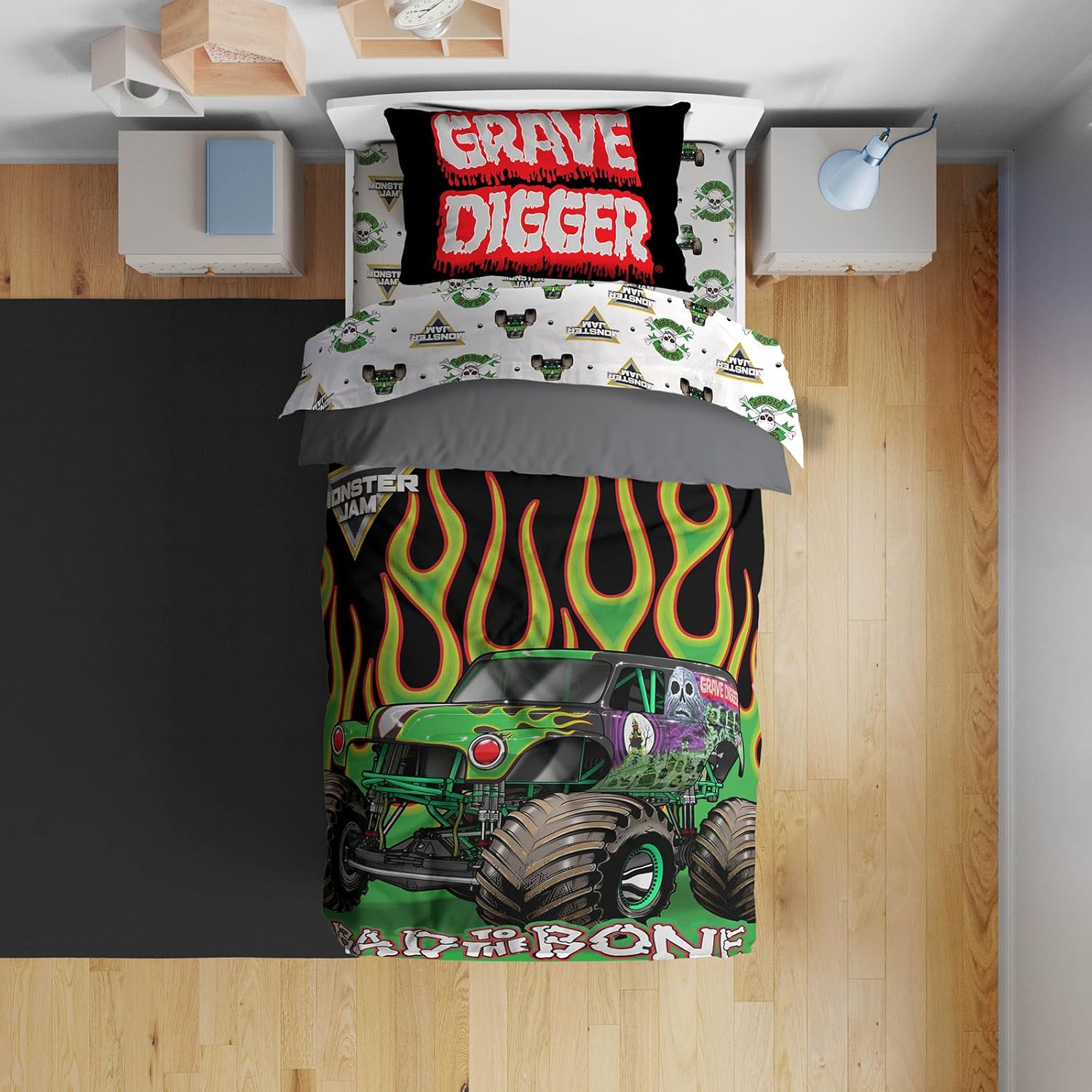 Sunny Side Up Monster Jam Toddler Comforter Set 4 Piece