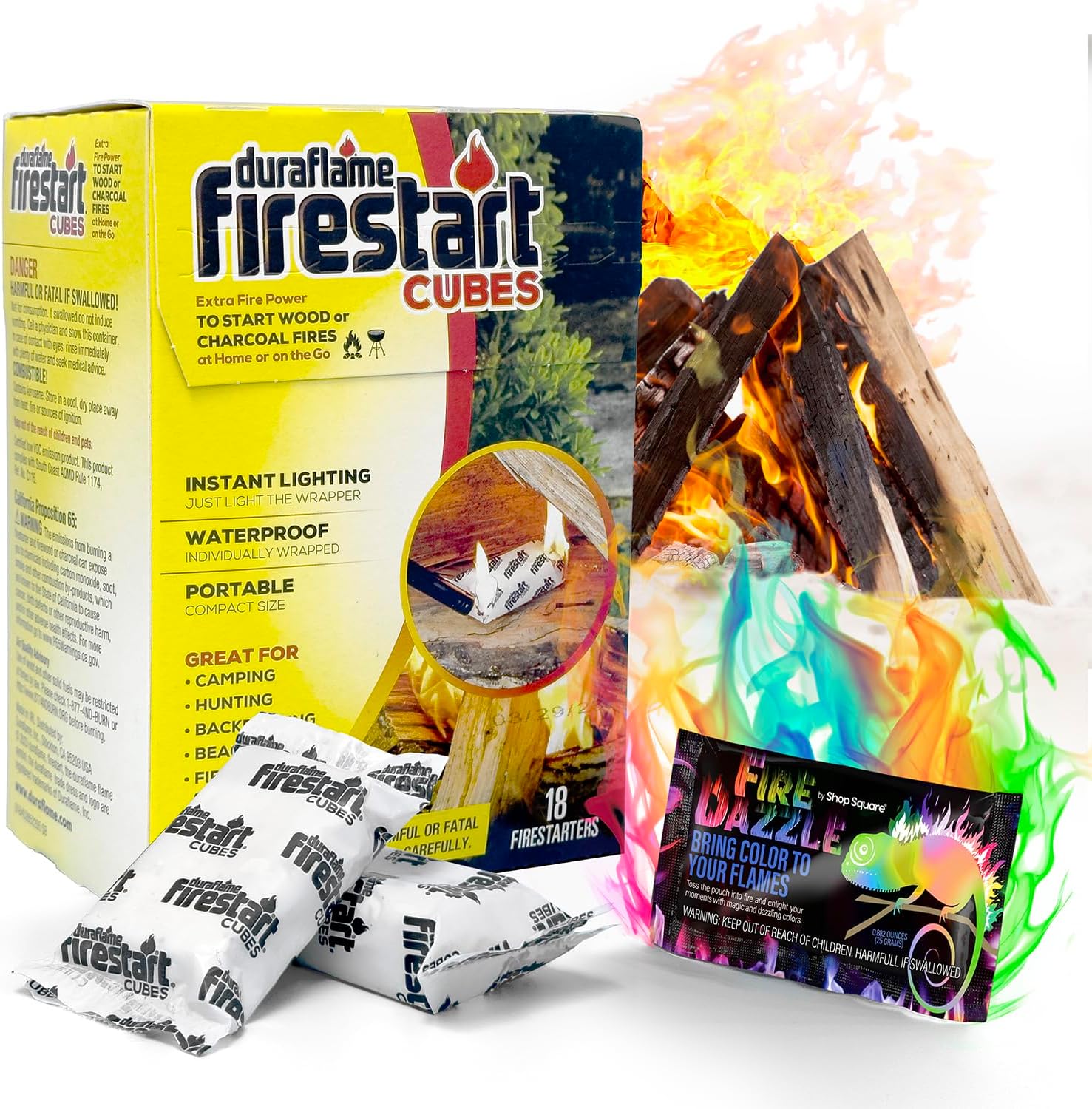 Fire Starter Cubes for Indoor and Outdoor Use Quick