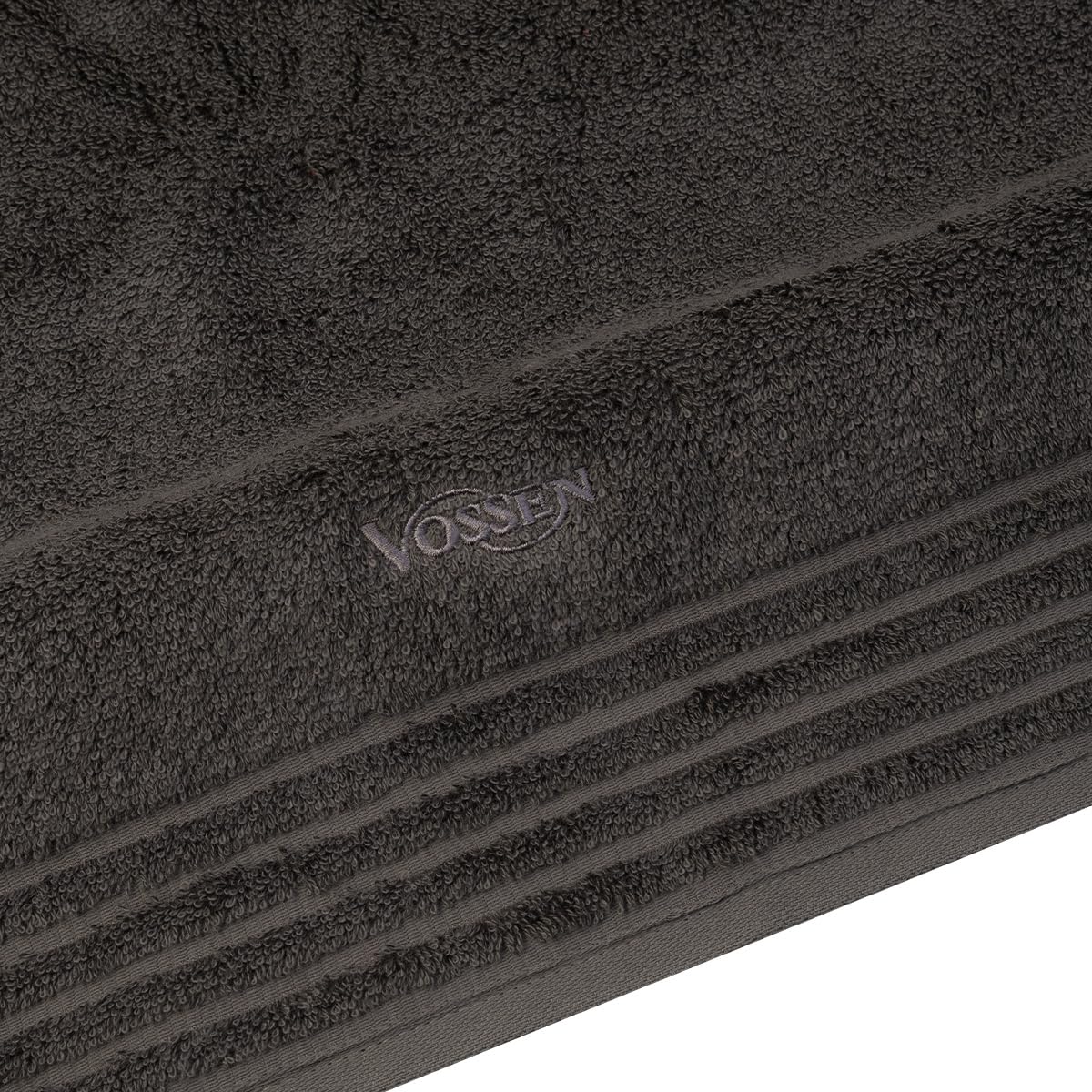 Vossen - 4 teiliges Frottier-Set - Vienna Style Supersoft (4 X Handtuch im Set) - 620 g/m2 - Baumwolle - Frottee - saugstark - weich und flauschig - Slate Grey