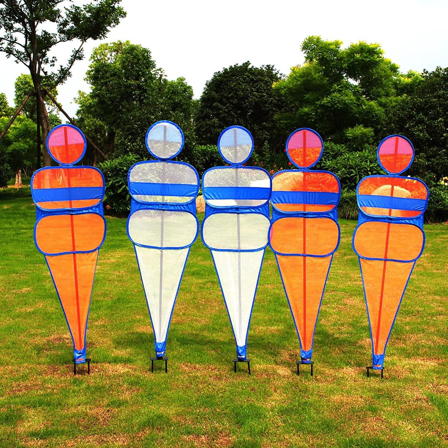 Football Free Kick Mannequin Soccer Training Goal Goalkeeper Plug in Players Dribbling Wall Portable Iron Defender for Offense Defense,Orange,1.7m