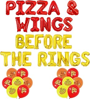 Italian Pizza Pre Wedding Party Decor Pizza and Wings Before the Rings Party Decor Balloon Banner Italian Themed Bachelorette Supplies for Fast Food Bridal Shower Engagement Wedding
