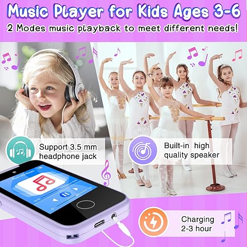 Vista 4 de Juguete de teléfono inteligente para niños de 3, 4, 5, 6 años, pantalla táctil, cámara dual con linterna de música, juegos de alarma del alfabeto