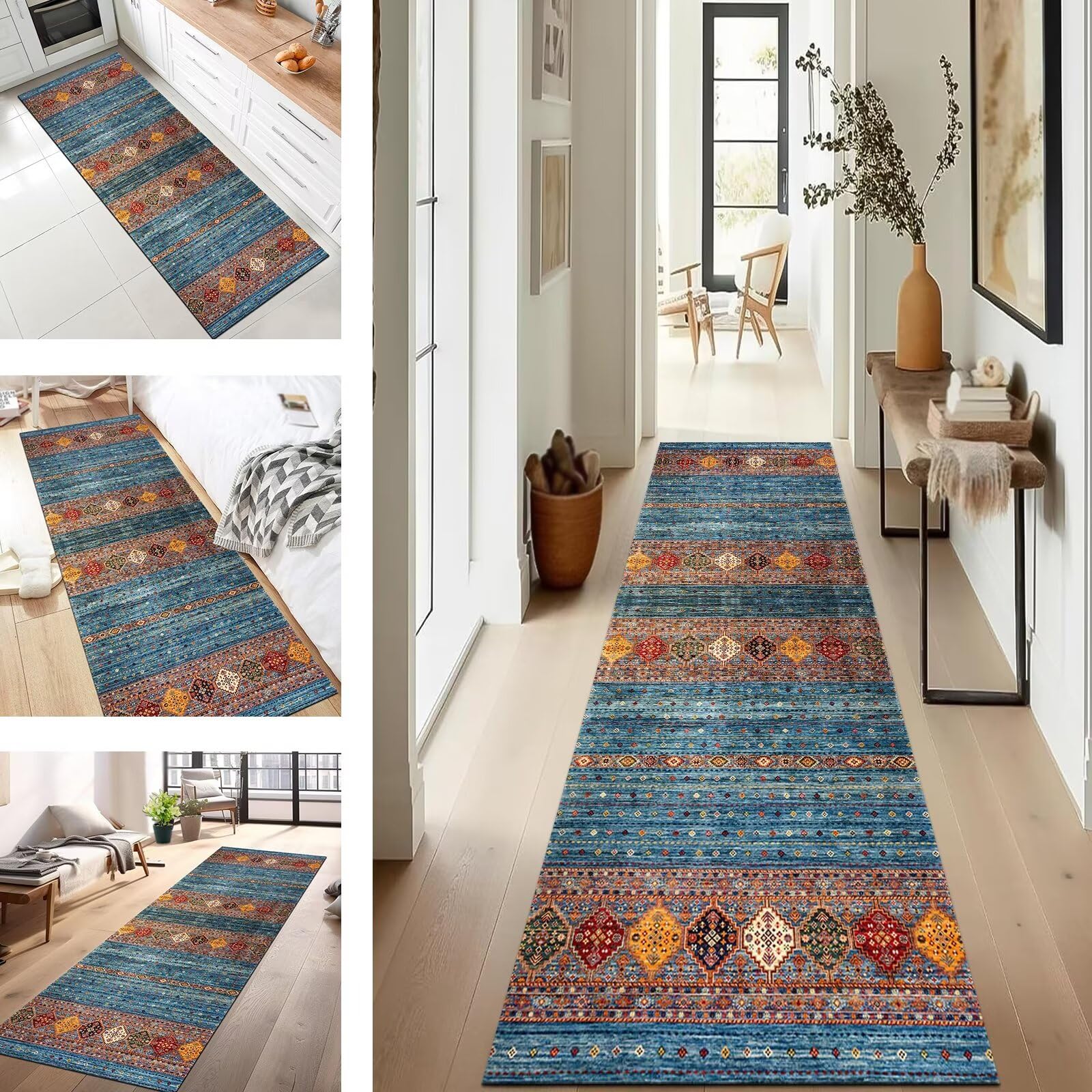 Tapis de couloir antidérapant lavable pour stopper les glissades et sublimer votre salon