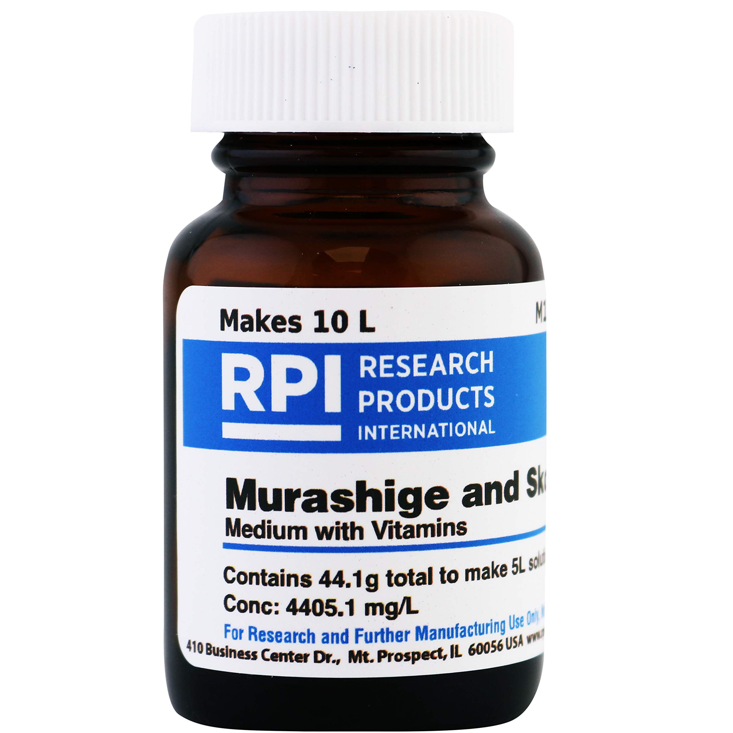 Murashige & Skoog MS Medium with Vitamins, 44 Grams of Powder, Makes 10 Liters of Solution