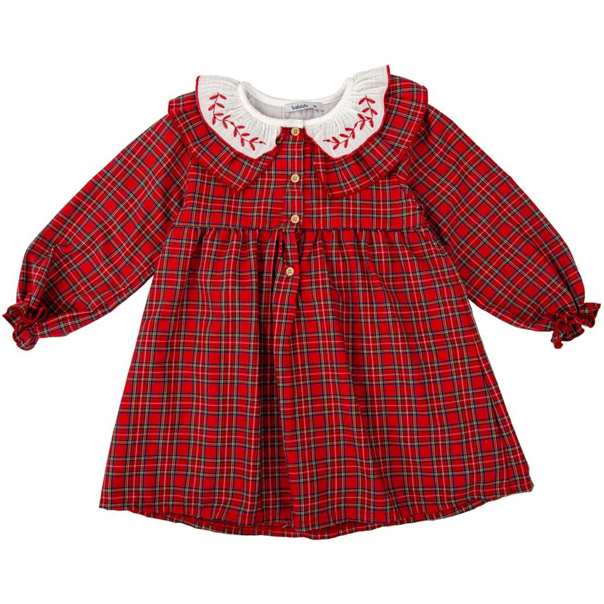 BABIDU Vestido Niña Manga Larga, Algodón Suave y Transpirable, Diseño Cómodo para el Día a Día o Eventos, Infantil