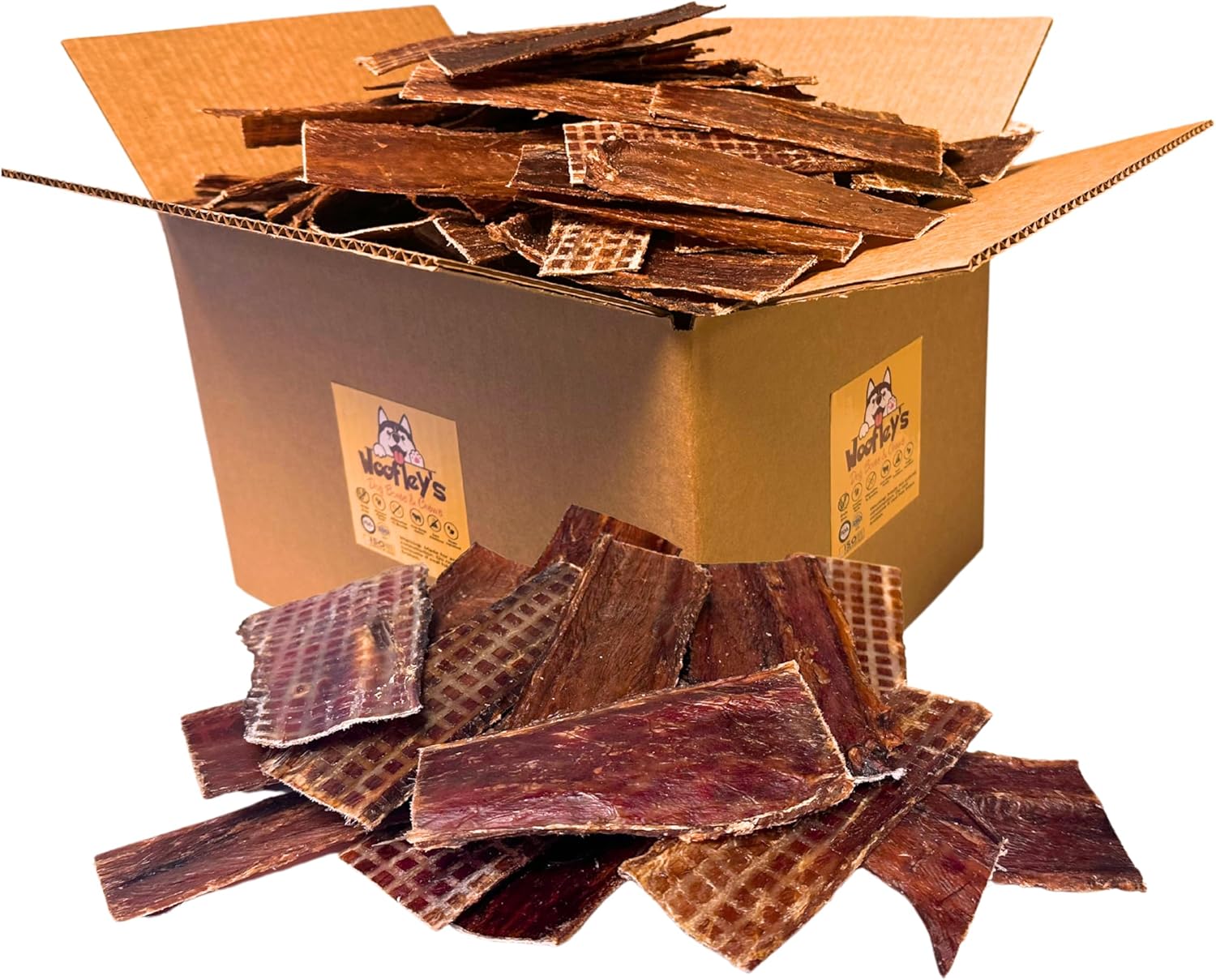 Woofley's - Esophagus Jerky (100 Count) - Gullet Sticks for Dogs - Safe Jerky Dog Chews - Easily Digestible Dog Chew Bully Sticks