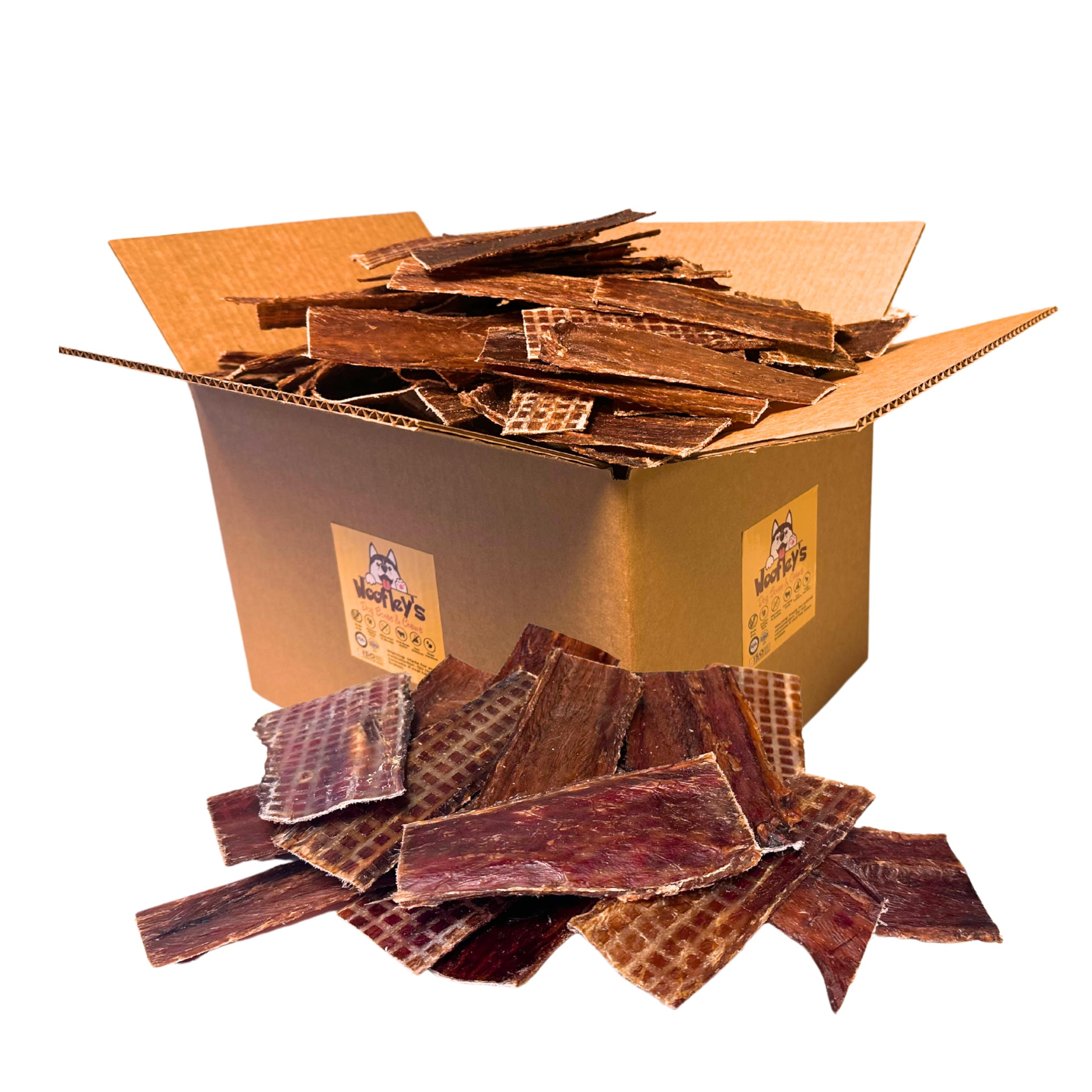 Woofley's - Esophagus Jerky (100 Count) - Gullet Sticks for Dogs - Safe Jerky Dog Chews -Easily Digestible Dog Jerky Bully Sticks