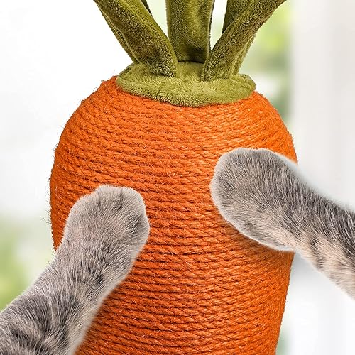 Miniatura 6 de Rascador de zanahoria para gatos de interior de 21 pulgadas, rascador de sisal para gatos grandes y gatitos