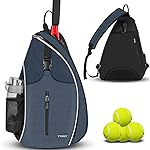 Ytonet Tennis Bag, Tennis Sling Backpack Crossbody Water Resistant for Men Women, Compatible for Pickleball Badminton Rackets