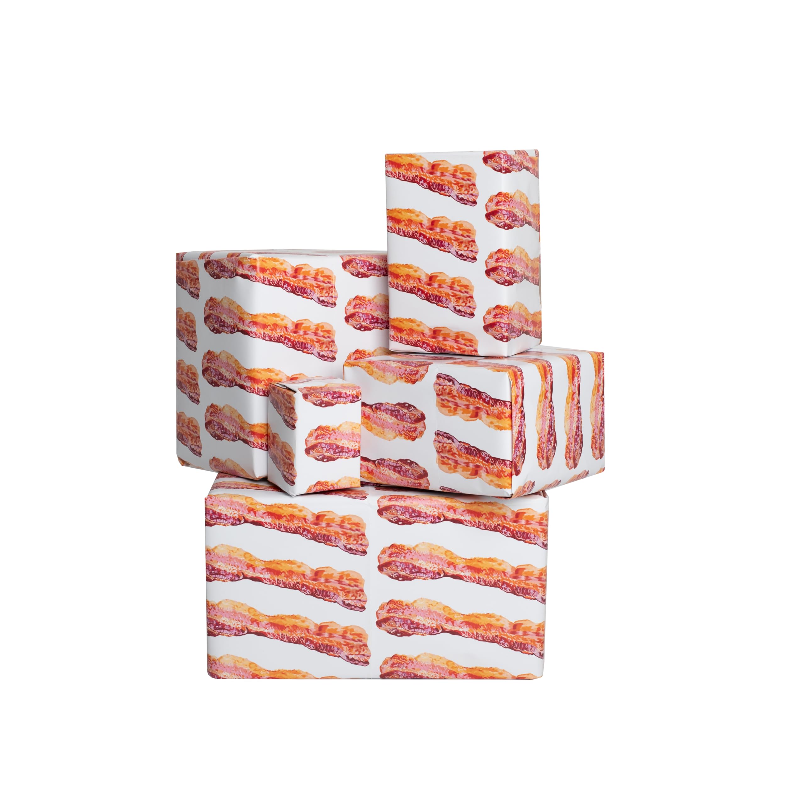 Bacon Rashers XL Wrapping Paper - Streaky Bacon - Eco-friendly - 5 XL Sheets Birthday Gift Wrap with Tags - For Adults Kids Men Boys Women Girls - Made in the UK - By Houses of Parchment