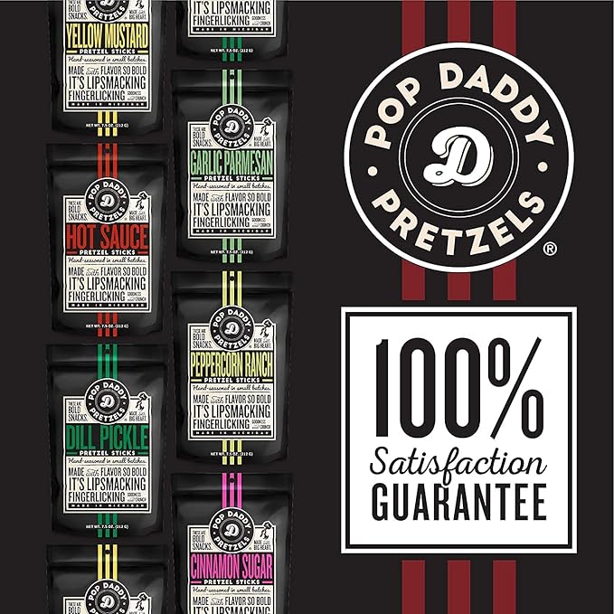 Pretzels Sabor Encurtido Pop Daddy, Bolsas Individuales 7.5 oz, Pack de 3 miniatura 6