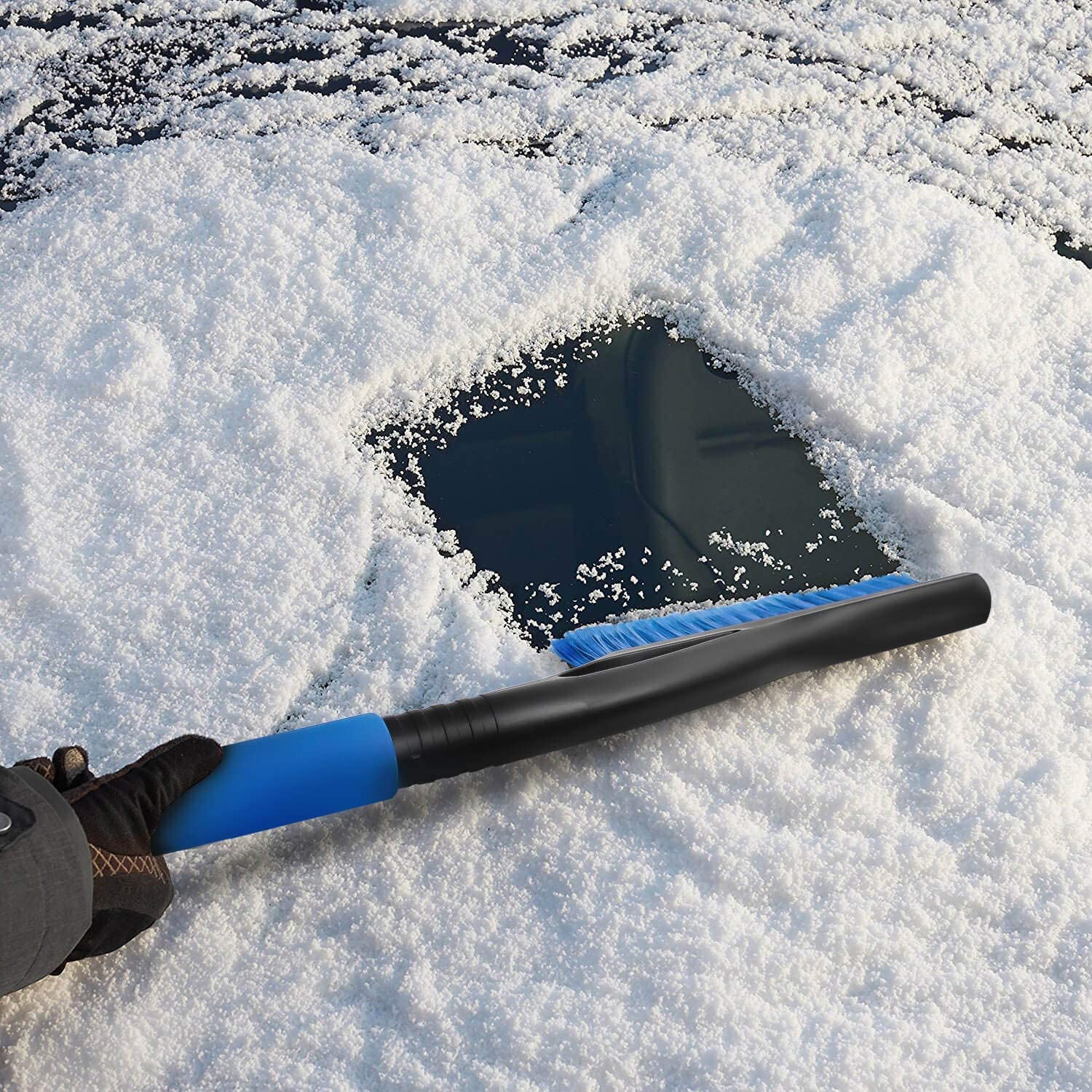Skrobaczka do lodu i szczotka do śniegu 2w1 z antypoślizgowym uchwytem miękkim Car Windscreen Cleaner Snow Remover i De-icer DIY Tool