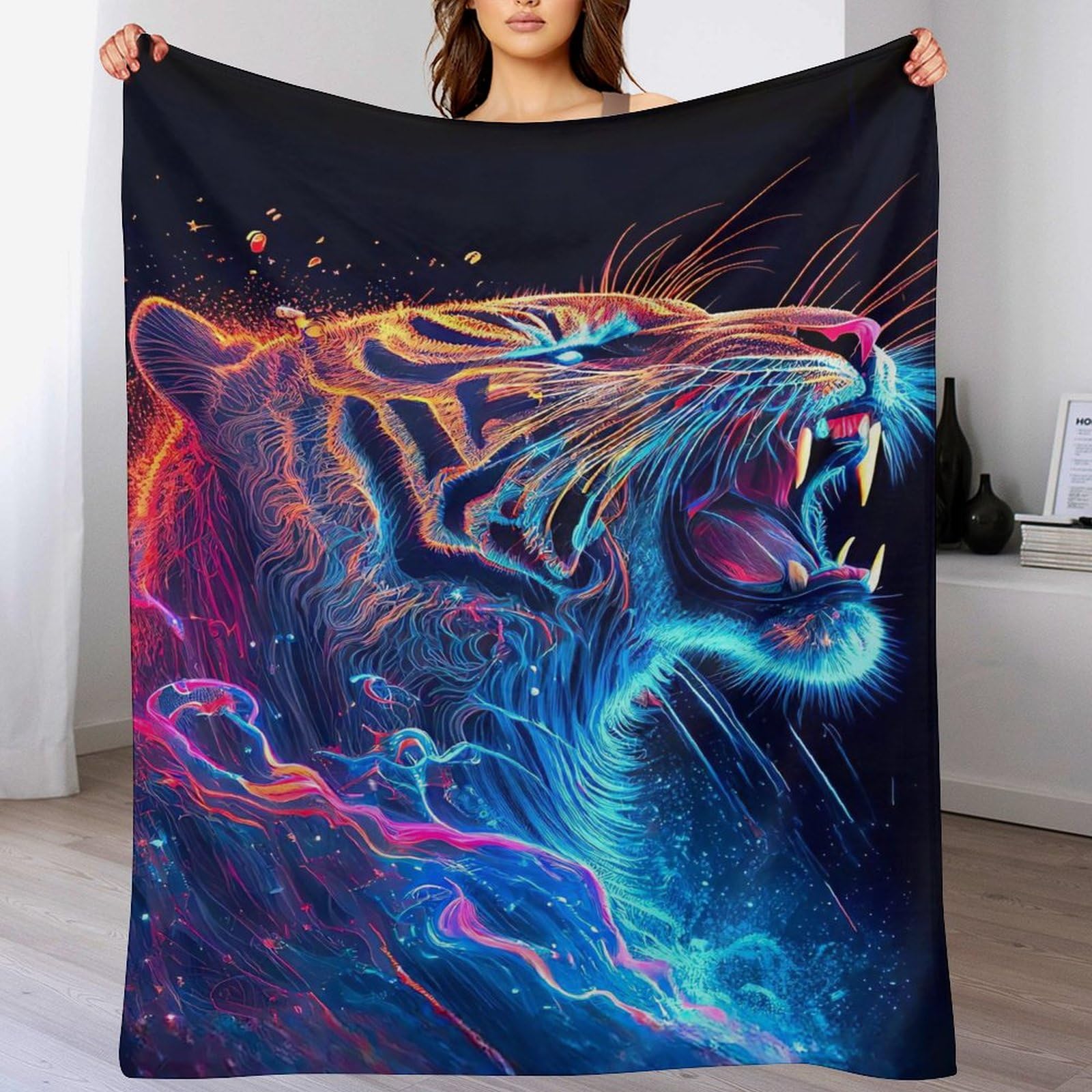 Polaire tigre couverture en flannel le cadeau idéal pour le lit