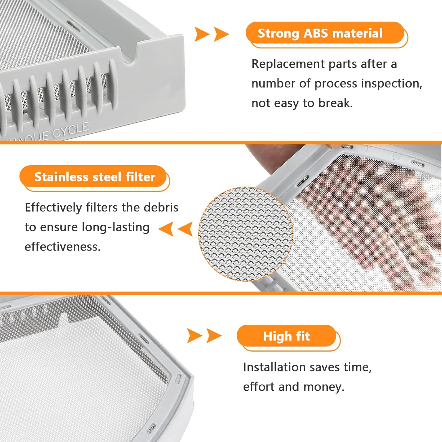 WE03X23881 Dryer Lint Filter Screen Upgraded Stainless