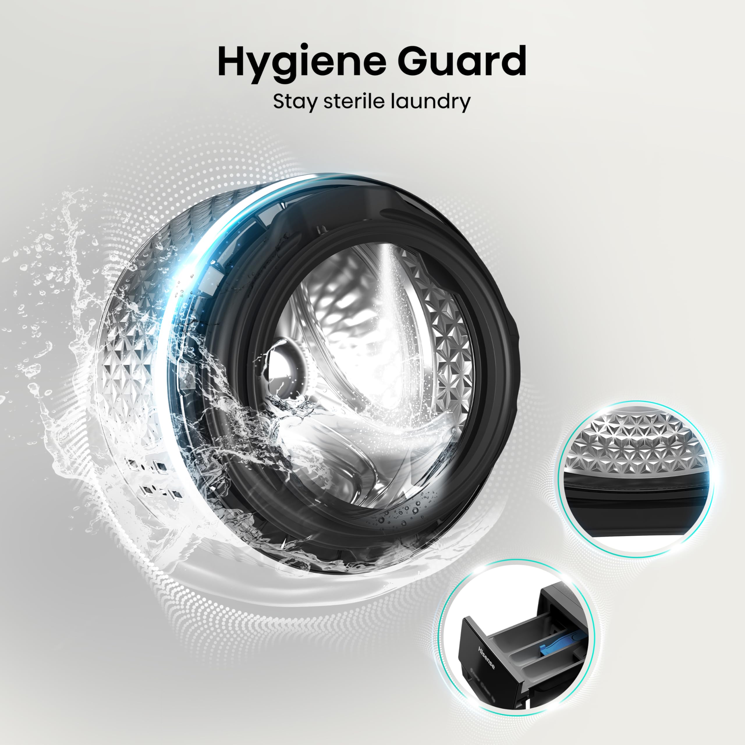 Hisense 3S Series WD3S1043BB3 Wifi Connected 10.5Kg and 6Kg Washer Dryer with 1400 rpm - Black - A-D Rated — view 8