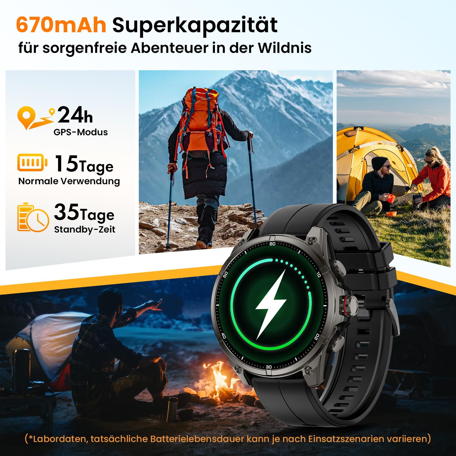 Rogbid Smartwatch dla mężczyzn, GPS, zegarek sportowy, 1,43" HD AMOLED, 5 ATM, wodoszczelny, metalowy, wojskowy smartwatch, tracker aktywności fizycznej z kompasem, krokomierzem, monitorem snu, tętnem