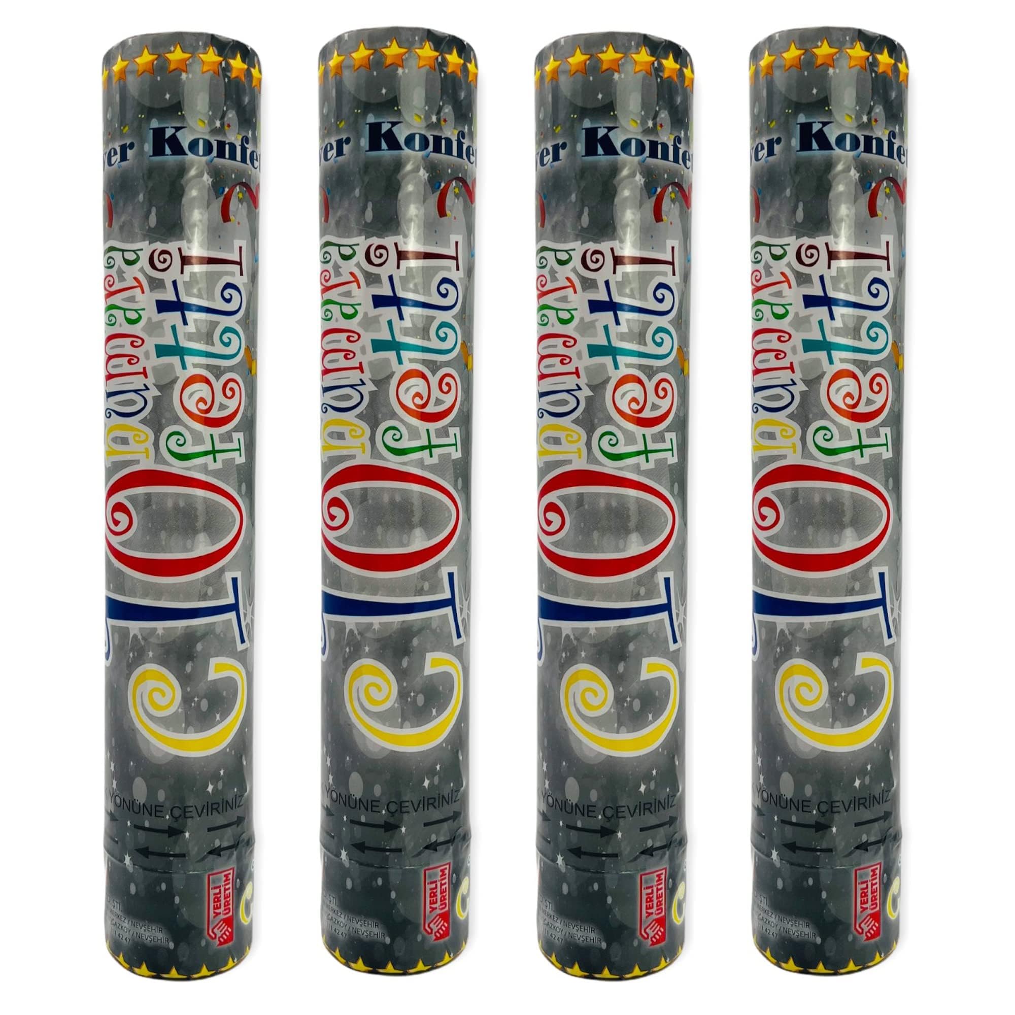 lot de 4 canons à confettis festifs