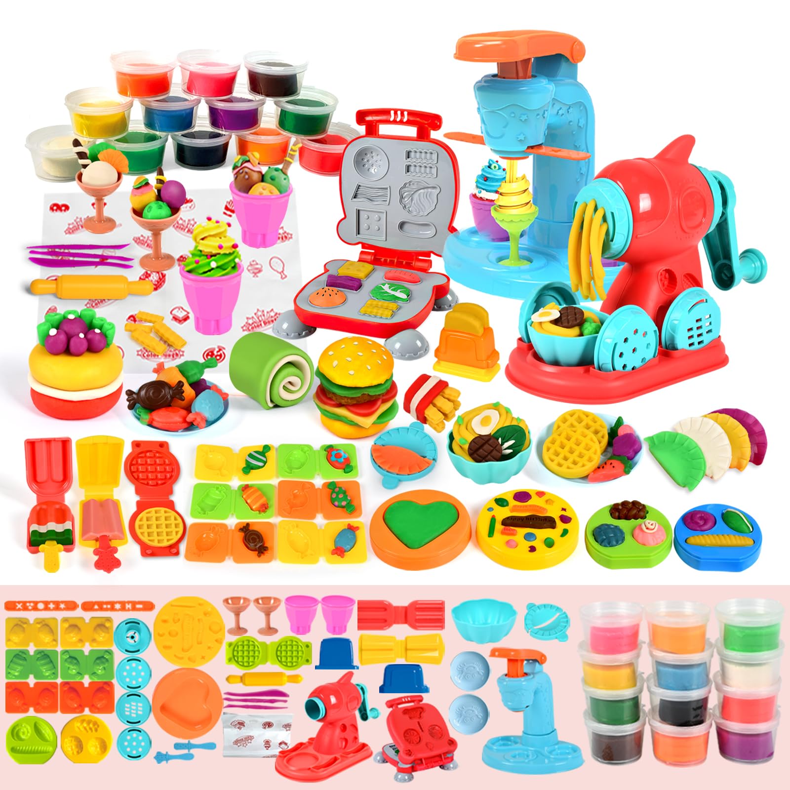 Amazon.com: Aprilwolf 59 PCS 3 in 1 Dough Sets for Kids Ages 3-4-8