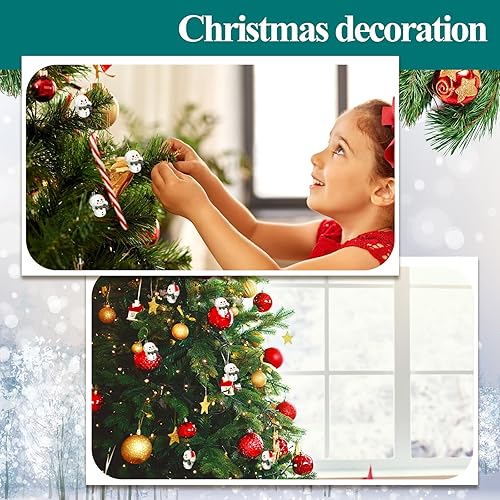 Miniatura 10 de 36 piezas de adornos de Navidad de hombre de jengibre, muñeco de nieve, figuras de pan de jengibre, decoraciones de árbol de Navidad, dijes