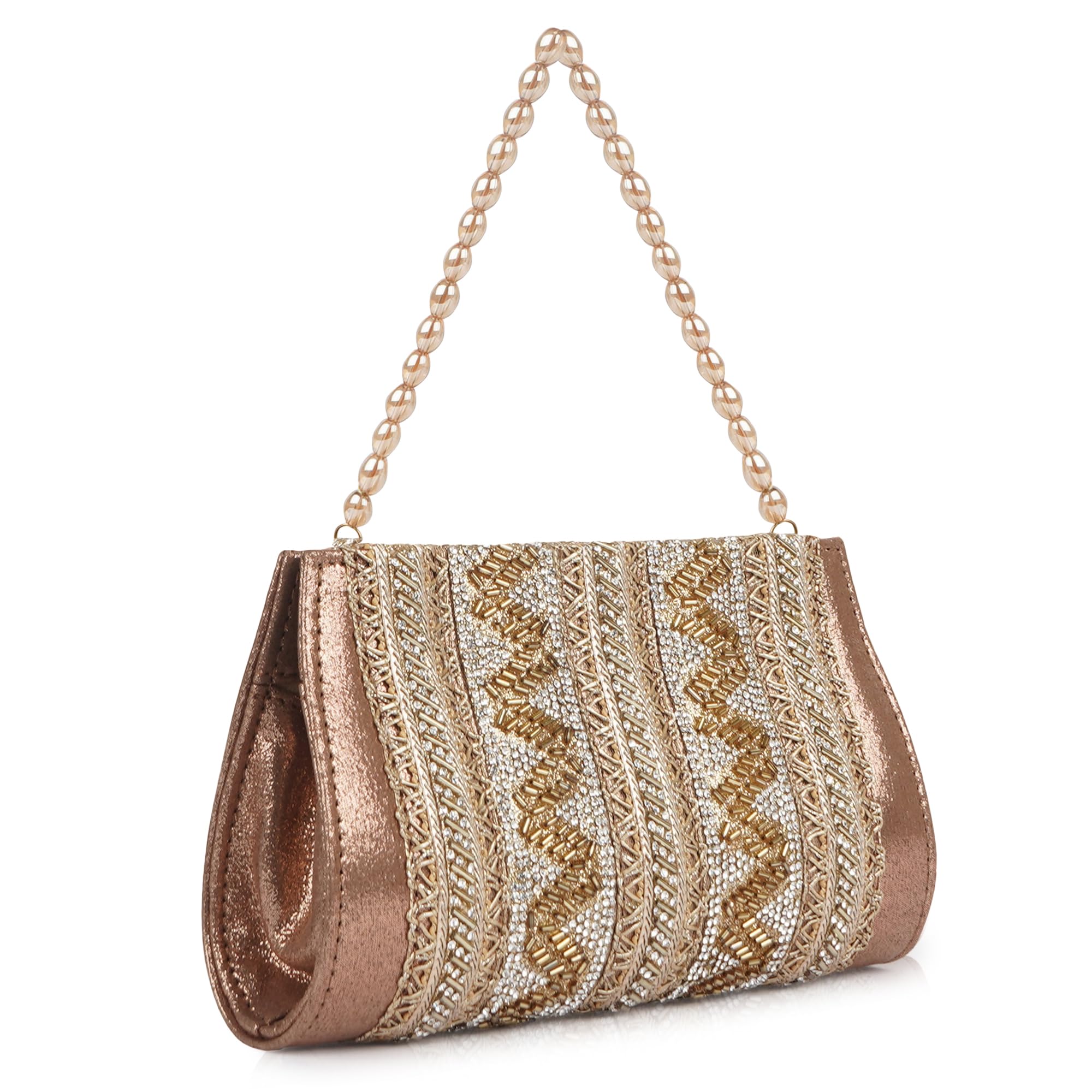 SILK Stylish Fancy Unique Designer Potli Bag – Embroidered Pearl Handle Festive Clutch-image-11