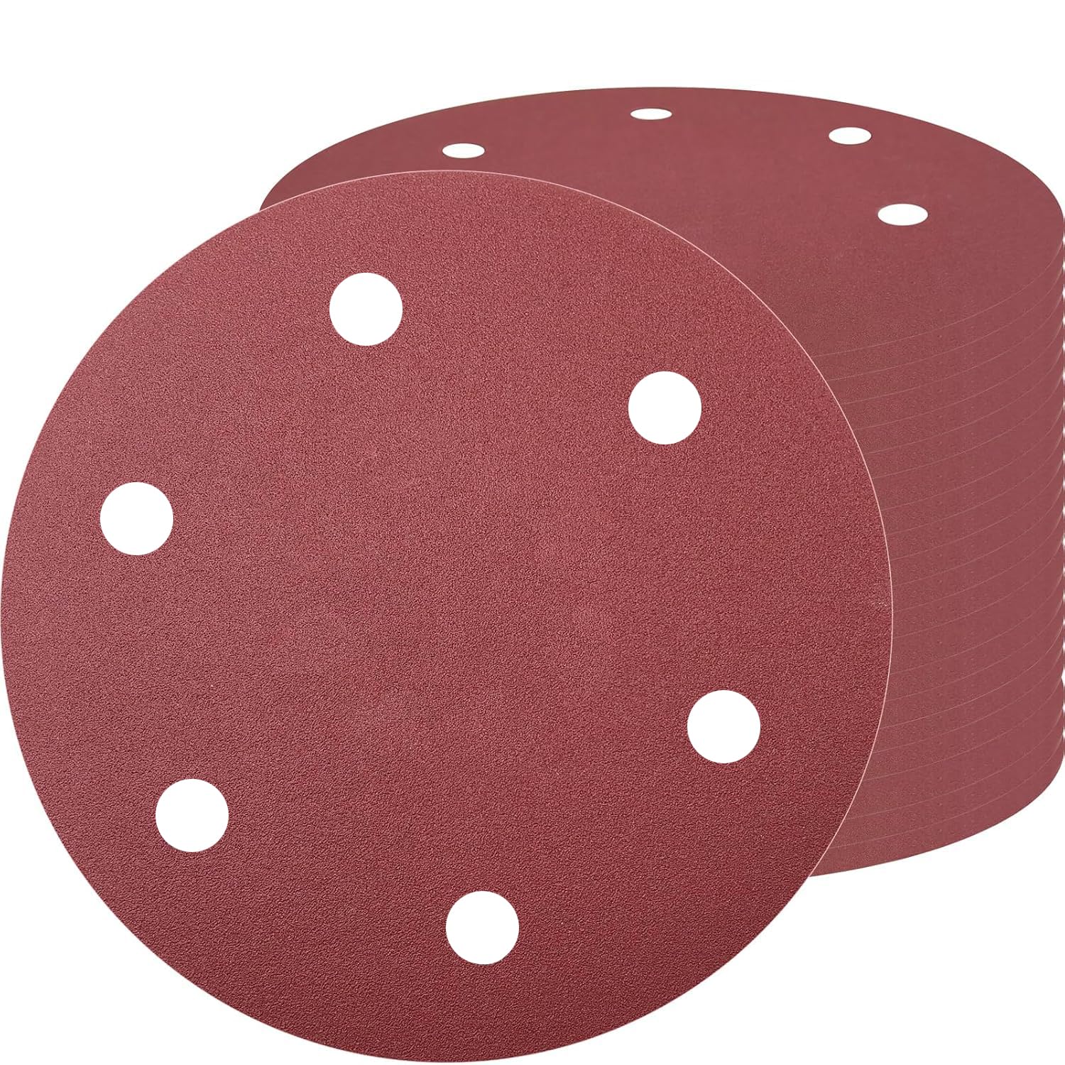 30 PCS 9 Inch 6 Hole 120 Grit Drywall Sanding Discs - 9” Hook & Loop Aluminum Oxide Sander Disc Grinding Abrasive Sandpaper for Drywall Sander Wood